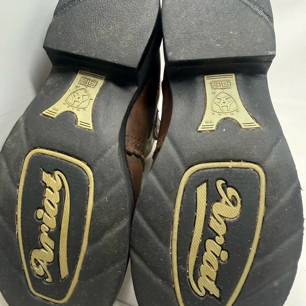 Ariat Fatbaby Saddle Cowboy Boots 7.5B Brown Cowgirl Western Rodeo Pull On - Picture 7 of 11